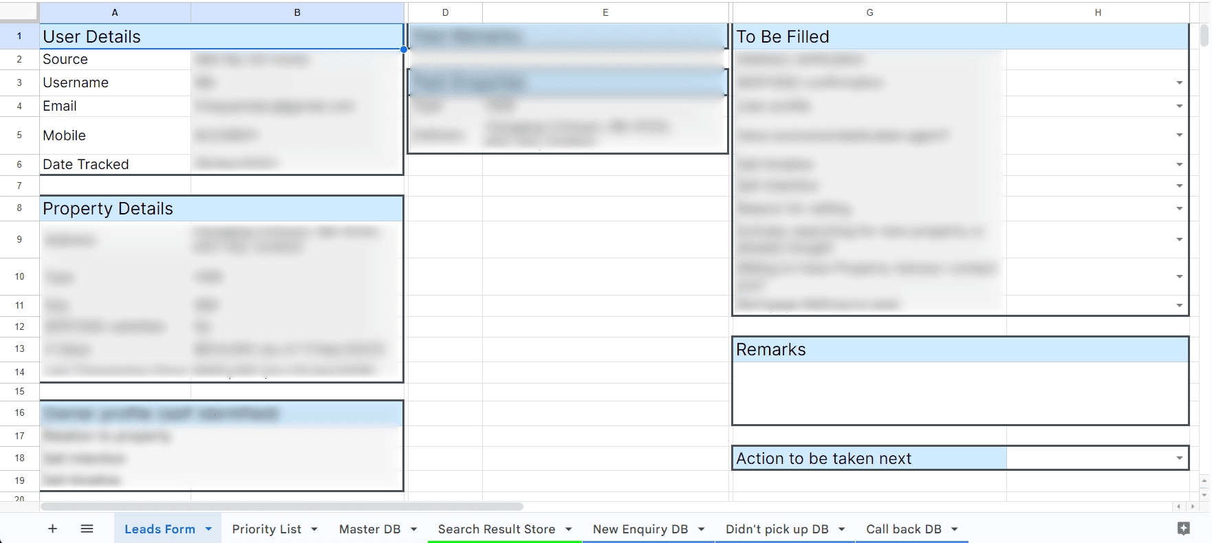 New telemarketer sheet form