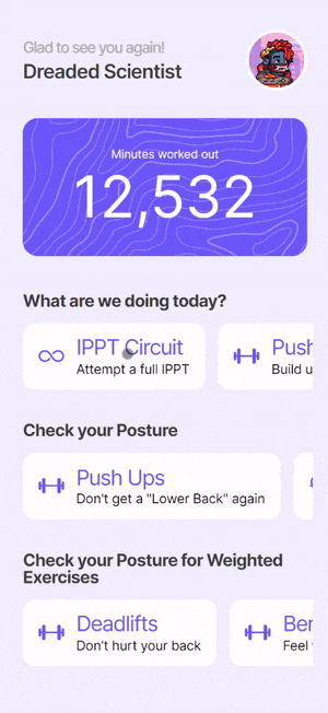 App demos — home, run, and settings screens