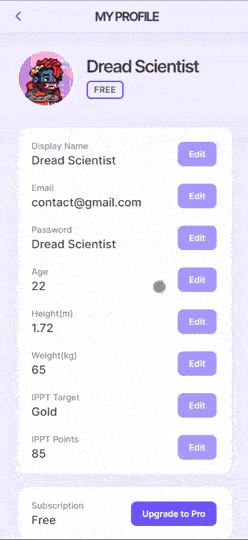 App demos — home, run, and settings screens